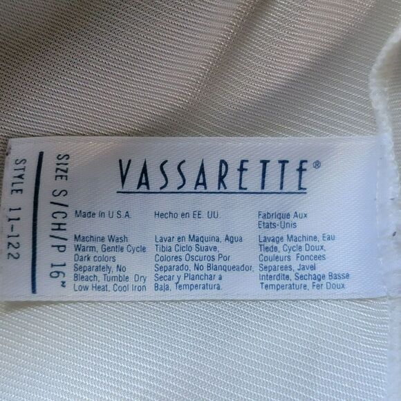 VTG 90s Vassarette Cream Half Slip Skirt Womens Sz S Lace Trim‎ Slit Sheer Mini - Picture 5 of 6